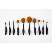 10PCS Oval Shape Black Tooth Cosmetic Makeup Brush